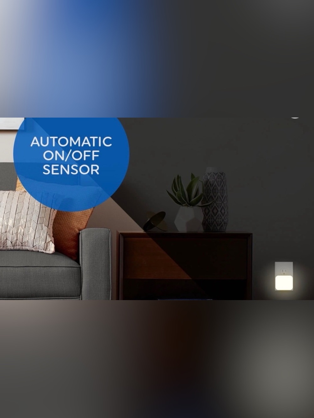 GE Night Light LED Plug-In with Fast Charging Ports - White - Picture 2 of 4
